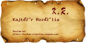 Kajtár Rozália névjegykártya
