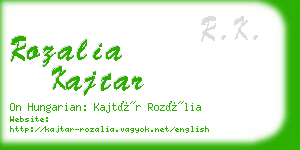 rozalia kajtar business card